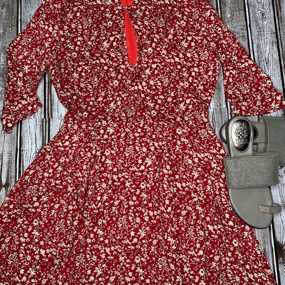 Red flower dress 🥵